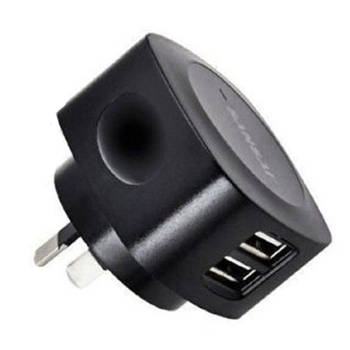2.1A Dual Port USB AC Adapter Wall Charger Black